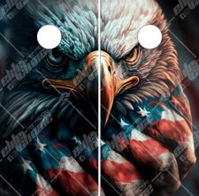 Patriotic Eagle Flag Born Cornhole Wrap Bag Toss Skin Decal Sticker Wraps
