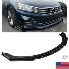 Front Bumper Lip For VW for Jetta Spoiler Splitter Chin Body Kit Glossy Black
