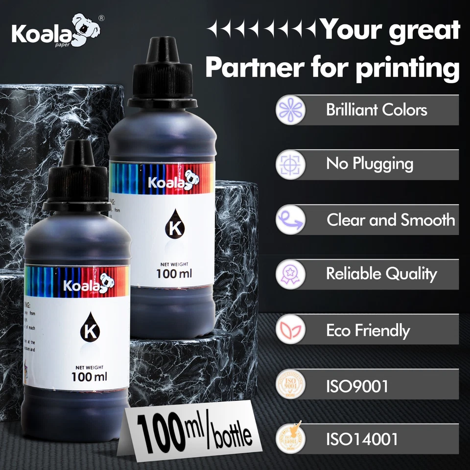 Bulk 600ML Koala Ink Refill Kits for All Inkjet Printers HP Canon Epson Brother - Image 3 of 4
