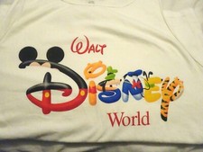 Vintage 1980s Walt Disney World XL Tank Top w/Charactors Spell Out Disney Used