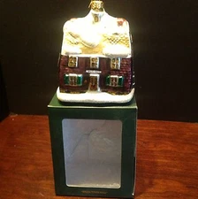 Department 56 Brick Town Hall Blown Glass Ornament Made In Poland MIB 17714