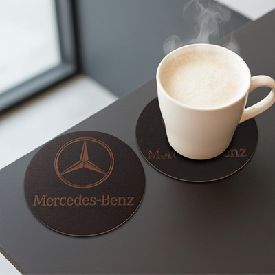 6er Set Auto Logo Runde Holz Getränke Untersetzer, mit Stoßstangenfüßen. Maßanfertigung.