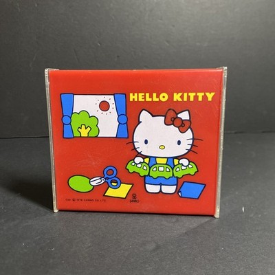Vintage 1976 Sanrio Hello Kitty Red Desktop Memo Pad Trinket Box
