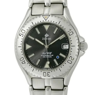 ZODIAC Sea Wolf 506.50.40 Quartz Black Dial Men s Silver Watch Accessory Fashion