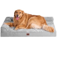 EHEYCIGA Memory Foam Dog Bed, Large Size Orthopedic Dog Bed, Grey
