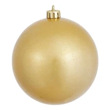 Vickerman 4.75" Plastic Ball Ornaments in Candy Gold (Set of 4)