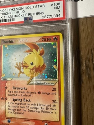 PSA 7 - Pokemon TORCHIC Gold Star 108/109 - EX TEAM ROCKET RETURNS