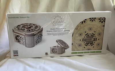 Ugears Treasure Box Mechanical Wooden Model KIT - 3D puzzle, Self Assembling