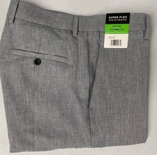 HAGGAR Men's Comfort Performance Dress Pant Stretch Straight Fit GRAY 30x32 Flex