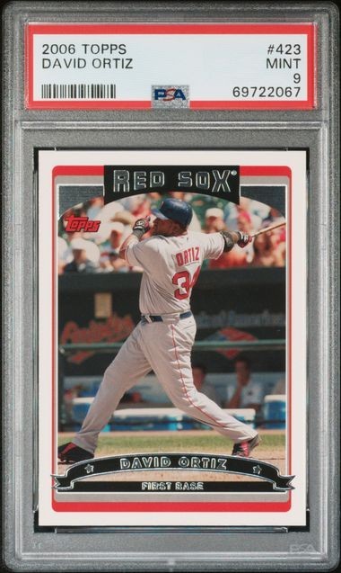 David Ortiz PSA 9 MINT - 2006 Topps # 423 - Boston Red Sox DH / Hall Of Fame view 2