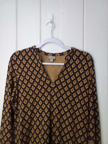 Vestido para mujer Jill S manga larga cuello en V estampado elástico marrón negro - Imagen 3 de 15