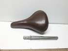 Vintage Troxel Brown Saddle Bicycle Seat Moscow TN Nice Condition Post 10 speed