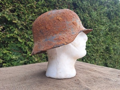 Original WW2 German M35 ''Stahlhelm'' Helmet Damaged.Kurland Bunker Dug Relic