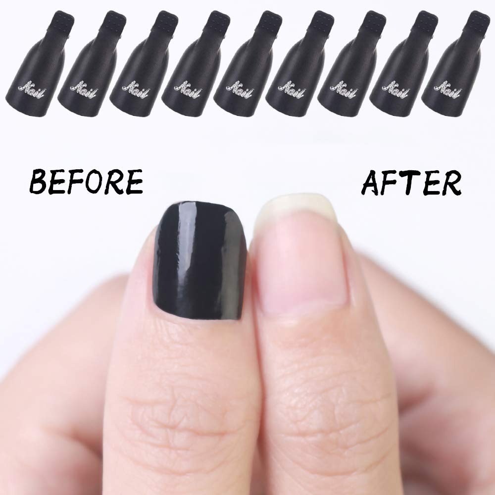 10PC Plastic Acrylic Nail Art Soak Off Clip UV Gel Polish Remover Wrap Tool