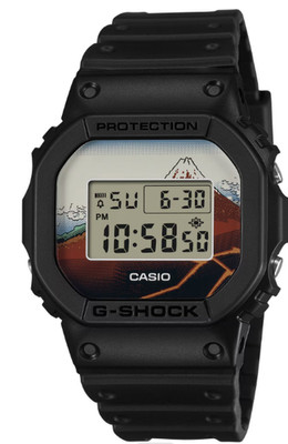 G-SHOCK watch featuring Katsushika Hokusai's ''Rainstorm Below the Mountain'' DW-5