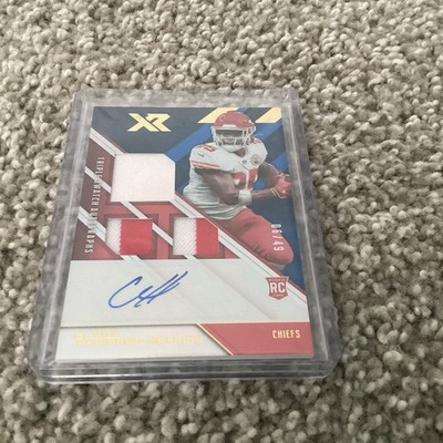Clyde Edwards-Helaire 2020 Panini Xr Rookie RC Triple Patch Auto Autograph /49
