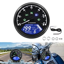 Lcd Digital Gauge Motorcycle Speedometer Tachometer Odometer Mph Kmh Universal