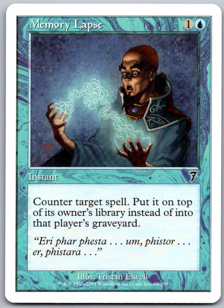 Memory Lapse 88 Common 7th Edition Magic: The Gathering Lightly Played