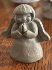 Vtg 3 Abbey Press Grey THUMB PRINT Joseph w Jesus, Mary Angel Nativity Figurines — photo 2