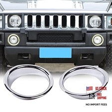 Front Bumper Driving Fog Light Ring Bezels Covers Trim Molding Bright Silver