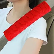 Soft Universal Car Seat Belt Shoulder Pad Cushions 2 Pcs Red For Comfortable Dr