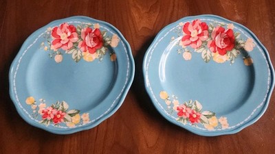 The Pioneer Woman Vintage Floral Teal Salad Plates 8.5'' Set of 2