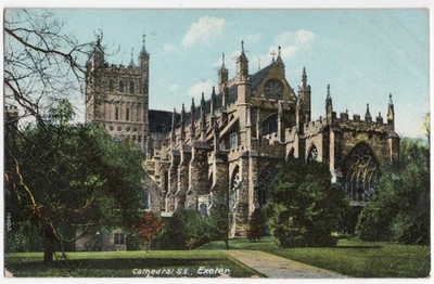 Antique Exeter Cathedral S.E.Devon England Postcard Frith's Series