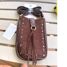 Primark Womens Brown Faux Suede Studded Tasse...