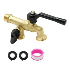 1/2 Inch Outdoor Frost-Resistant Double Taps Water Faucet, Wall-Mounted Garde...