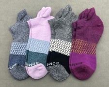 4 Pairs Women's Honeycomb Tri-Block Ankle Socks athletic Size Med BOMBAS 4 Color