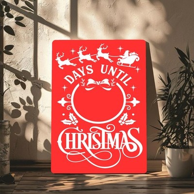 Metall Wandschild - Days Untill Christmas - Countdown Kalender selbst schreiben Geschenk