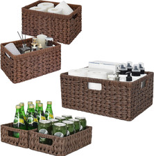 Set of 3 Wicker Storage Baskets for Home Organization