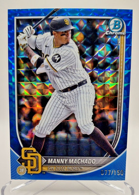 2025 Bowman Chrome - Manny Machado #6 Blue Geometric Refractor /150 Padres
