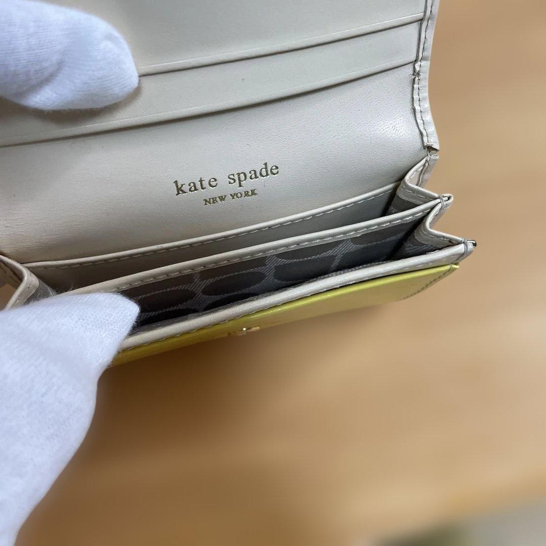 Kate Spade business card holder, yellow leather thumbnail 6