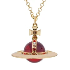 Vivienne Westwood Orb Necklace Clear Gold Color Pendant K2657