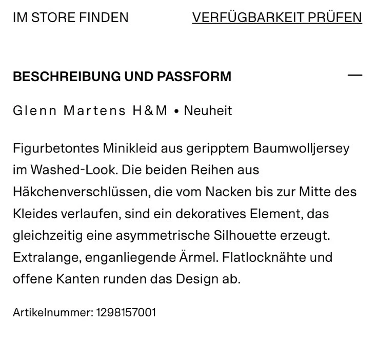 Glenn martens x H&M Mini Dress / Size XS 34 Limited sold out  - Bild 3 von 4