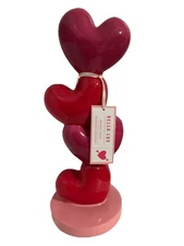 Bella Lux Stacking Hearts Decor Pink Purple Red 13” NEW