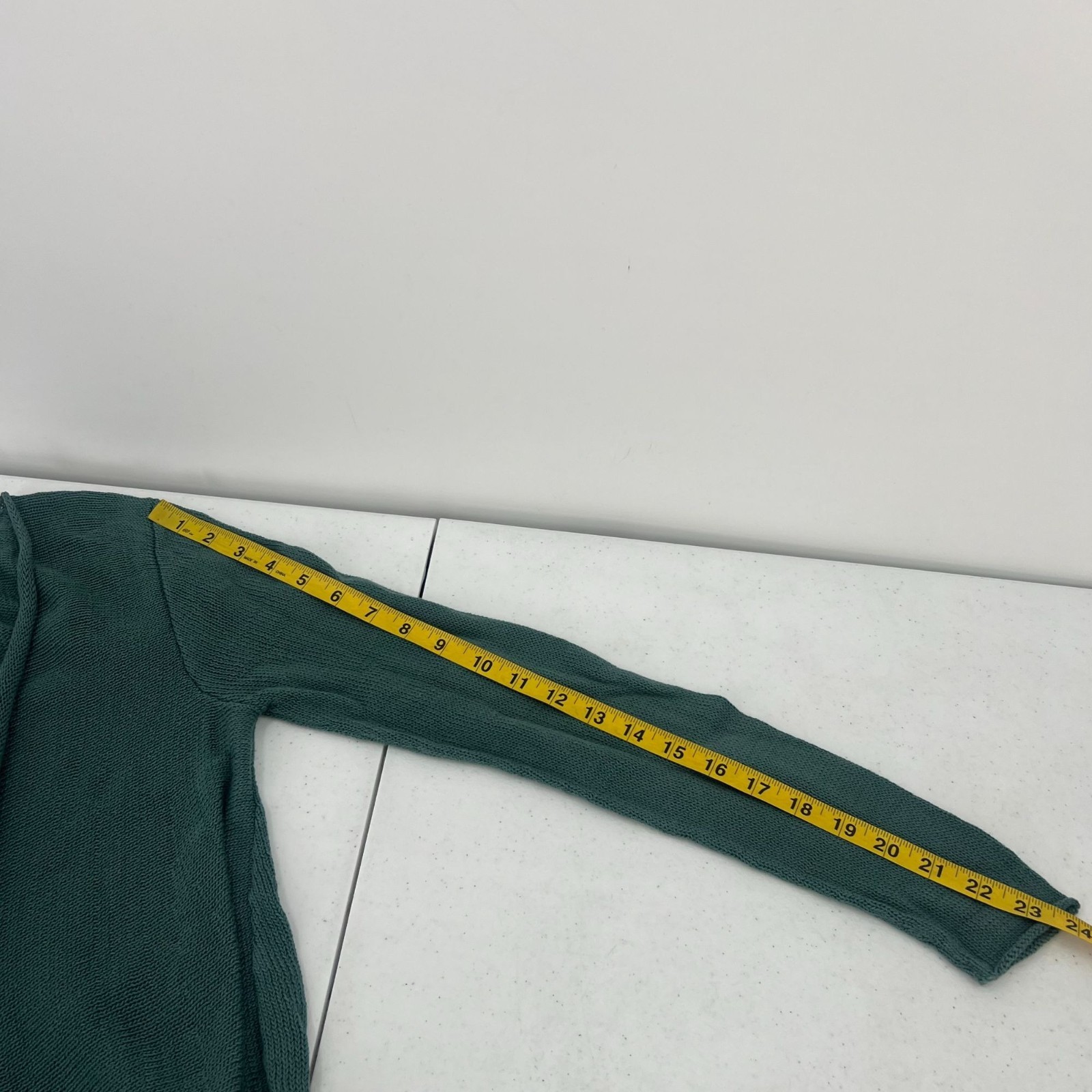 Peruvian Connection Cardigan S Green 100% Pima Co… - image 6