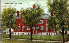 Iola Kansas Jefferson School Postcard Posted 1909