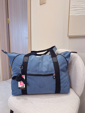 NWT Kipling Art Medium Tote Bag Haze blue Extra Large Size light weight duffel