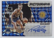 2023 Panini Mosaic Pictographs Blue Prizm 2/49 Rick Barry #PM-BAR Auto HOF 0ad