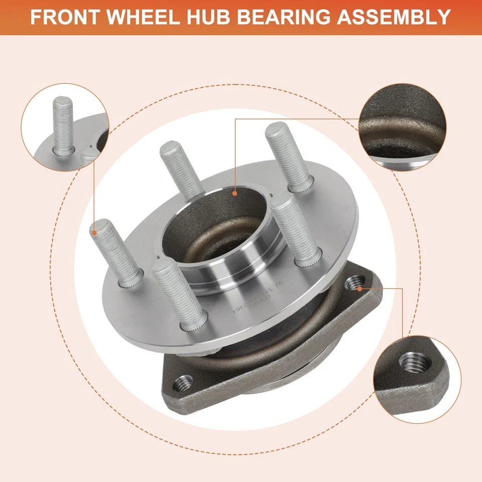 2 Front Wheel Hub Bearing For 2012-20 Chrysler 300 Dodge Charger Challenger RWD Foto 3 de 4