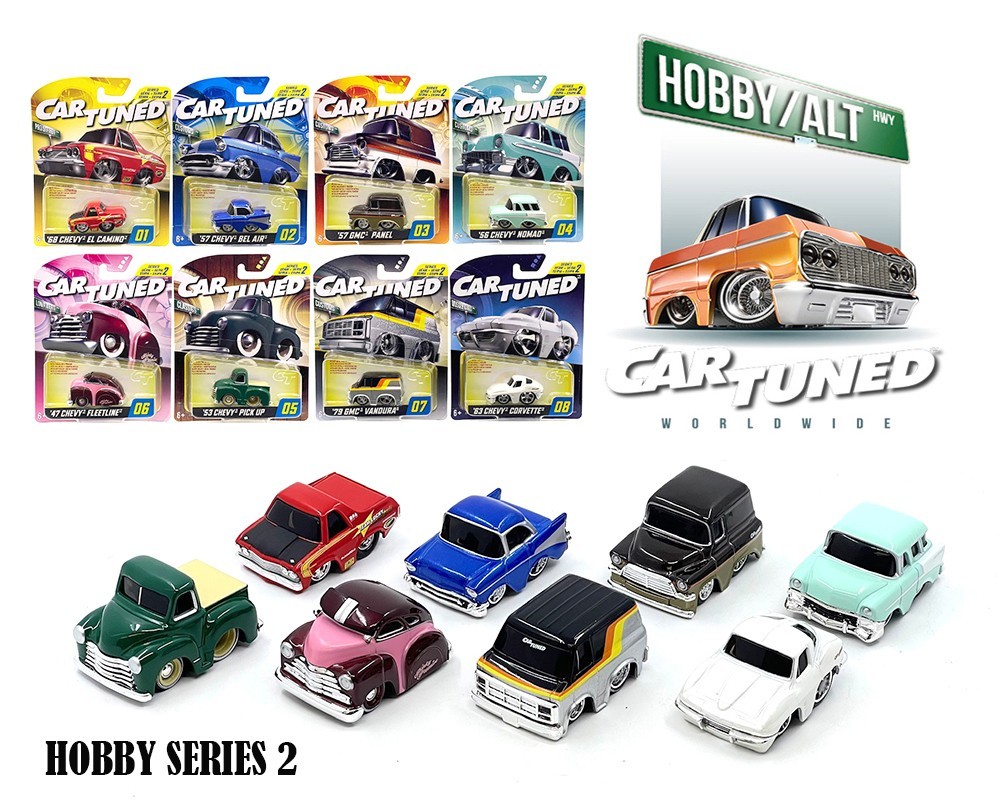 MGA CAR TUNED 1:64 FULL SET HOBBY SERIES #2 SIDEKICK DISPLAY 24CT