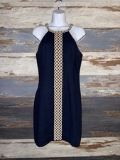 Lilly Pulitzer Navy Shift Dress Gold Accent Woman’s Size 2 XS