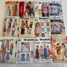 Vintage Lot Of 12 Kid  s Clothes Sewing Patterns 70  s-90  s Various Sizes  Brands