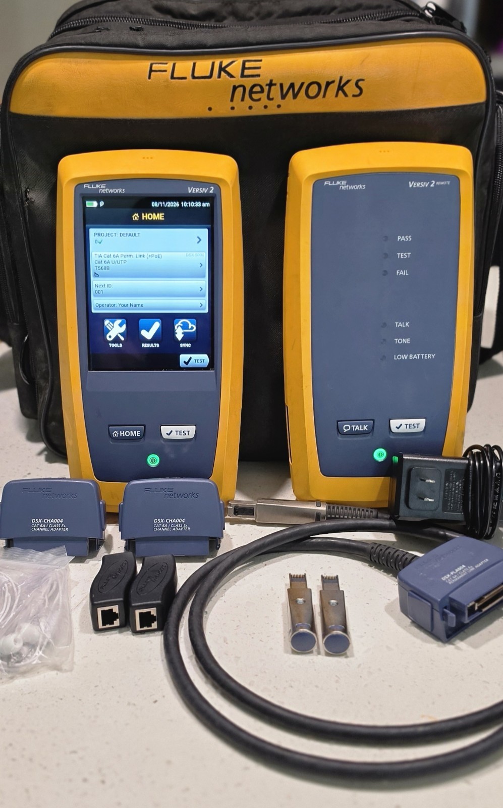 Fluke Networks Versiv 2 Main & Remote W/ Carry Bag & Accessories NO DSX MODULES