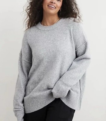 AERIE UNREAL SWEATER GREY OVERSIZED WOMENS XS COZY & LIGHTWEIGHT  SOFT