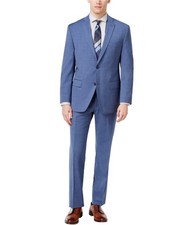 Michael Kors Mens Pindot Formal Tuxedo, Blue, 44 Regular / 37W x 37L