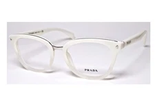 PRADA VPR 06P JAI-1O1 Ivory Clear size 50/18/140 Made in Italy Eyeglasses