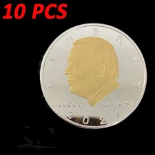 10 PCS Joe Biden Art Gift Gold Souvenir Coin President Plate Metal 2021